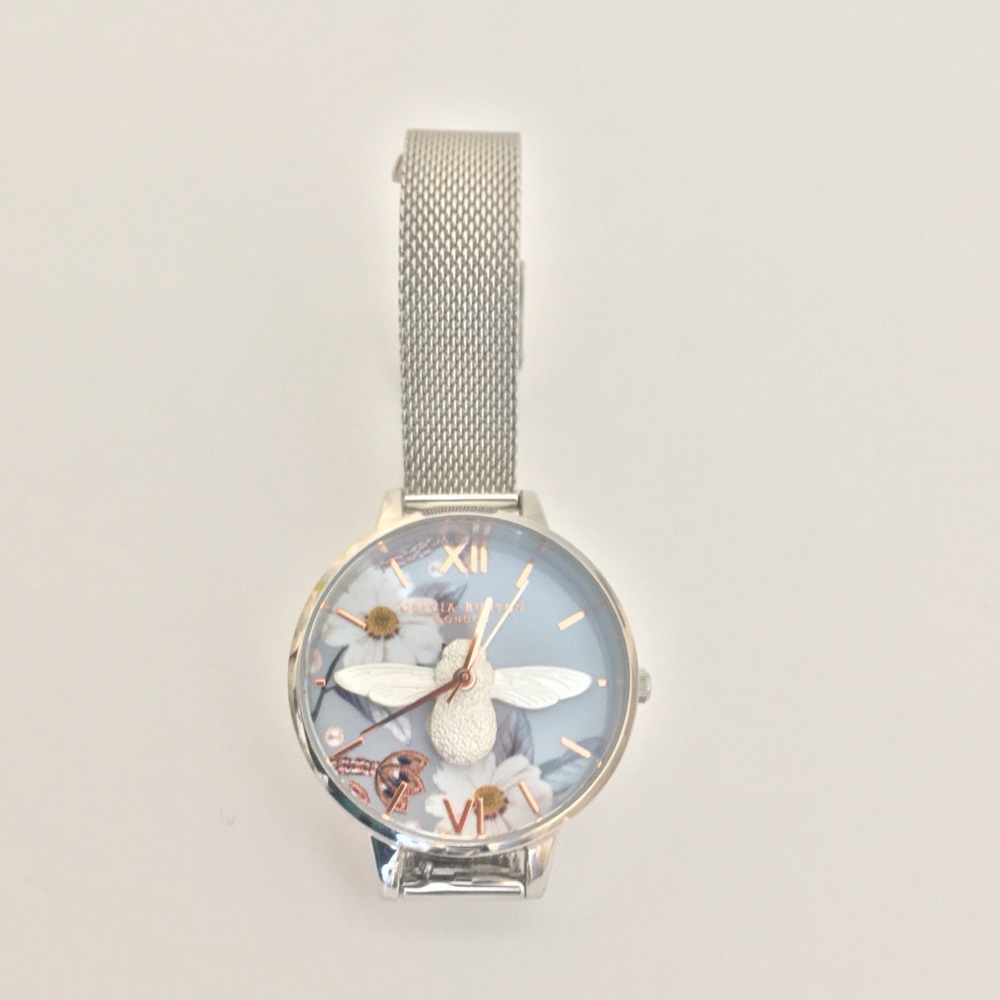 Olivia Burton London Steel Mesh Silver Watch